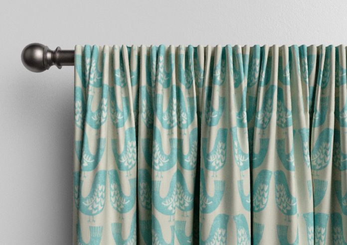 Scandi Birds, Aqua - Made to Measure Curtains - Image 9